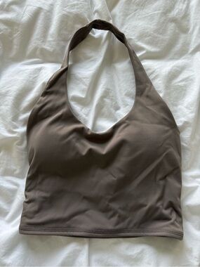 Garage Active Taupe Halter Top